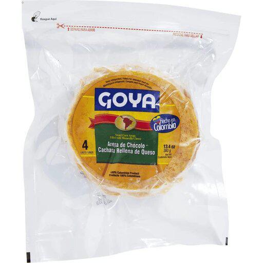 Goya Corn Arepas filled cheese | melted 4 with units mozzarella