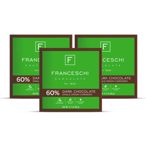 3 Carenero Dark Chocolate Bars 60%