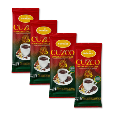 4 Pack Chocolate de Taza Cuzco "Clavos y Canela"| 90gr | Belmont Peru